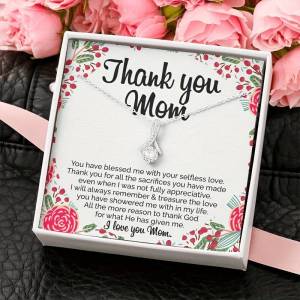 THANK YOU MOM To Mom Necklace Sentimental Mom Gift From Daughter Mom Necklace Mom Birthday Gift From Daughter Christmas Gift
