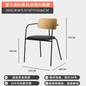 HACOSN Italian Minimalist Industrial Style Coffee Shop Tea Milk Tea Shop Backrest Dining Chairs Iron Art Stool Luxury Light