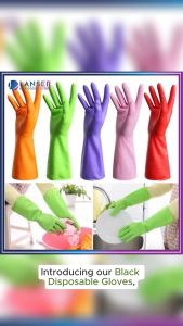 Black Disposable Gloves Powder Free Latex Free MechaNIC