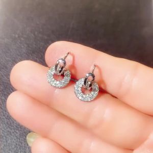 Huitan Trendy Womens Dangle Earrings New Silver Color/Gold Color Cubic Zirconia Earrings Temperament Ear Accessories Jewelry