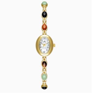 New Women Watch Luxury Brand Natural Dongling Stone Hotan Jade Advanced Chain Watch Waterproof Ladies Fashion Quartz Wristwatch