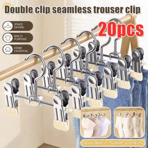 【BUY 10 TAKE 10】20pcs Non Slip Clothes Hanger Stainless Steel Adjustable Clips Windproof Hanger For Pants Sock lot Hot Quality New Hanger stainless Steel Clip Stand Hanger Pants Anti-slip Hanger for Pants Stainless Steel Clips