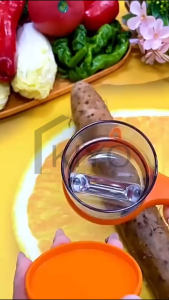 KIYO Pisau Pengupas Kulit Buah Dengan Wadah Penyimpanan / Pisau Pengupas Buah Dan Sayur Dengan Wadah Sampah Fruit and Vegetable Peeler With Container / Alat Kupas Kulit Buah Dan Sayur Dengan Wadah Sampah