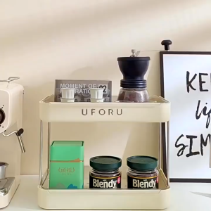 【SG Seller】Lab Cosi Cream White Mug & Cup Rack | Large Capacity Desktop Organizer | Drain Shelf for Kitchen/Office | Also Serves as Cosmetic Storage Organizer