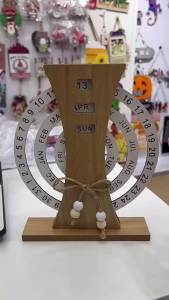 Wooden Creative Calendar Perpetual Calendar Home Decoration Office Desk Ornaments Manual Rotating Turntable Calendar
