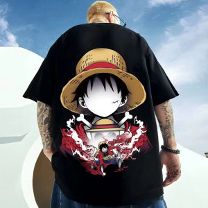 Bandai | Mens T-Shirt One Piece Luffy Anime Summer Y2K Clothes Harajuku Women Oversized Short Sleeves Tee Casual Cotton Tops Streetwear