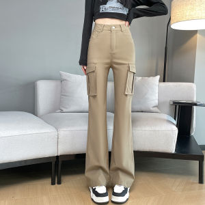 LANGPIN | Spring 2025 High Waist Loose Wide Leg Pants Two-Way Wear Workwear Slimming American Trend Womens Micro Flare Pants