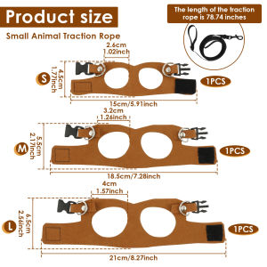 3Pcs Bearded Dragon Harness and Leash Set 3 Size Adjustable Soft Leather Squirrel Harness Reptile Accessories for Small Animals