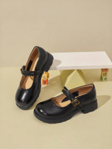 Josiny | New Spring Summer Academy Style Dress & Jk Matchable Black Mary Jane Shoes