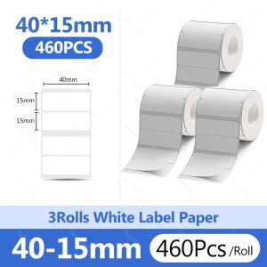 3Rolls Niimbot B1/B21/B31/B4 White Sticker WaterproofAnti-Oil Paper Adhesive For B31 B203 Mini Portable Thermal Printer Tape