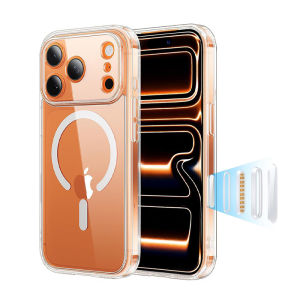 Ultra Crystal Clear Phone Case For iPhone 17 Pro Max For MagSafe Soft Edge Transparent Hard Back Cover For iPhone 17 Full Cover Lens Military Grade Shockproof Protection Casing