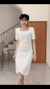 summer white dress for woman casual long dress korean civil wedding formal dress graduation elegant