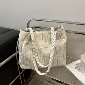 กระเป๋าผ้าใบทรงถุง Tote Bag ความจุขนาดใหญ่สำหรับผู้หญิง กระเป๋าสะพายไหล่แบบลำลอง กระเป๋าถือแฟชั่น กระเป๋าผ้าใบสำหรับผู้หญิงที่ทนทานและใช้งานได้หลากหลาย