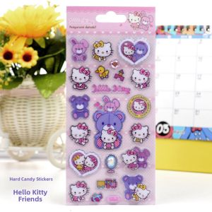 Hard Candy Crystal Stickers Hello Kitty Phone Case Decorations Childrens Decals Animal Shape Cartoon Characters