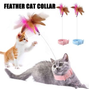 Feather Cat Collar Hanging Neck Lazy Multi-functional Funny Cat Stick Scratch-resistant Bite Cat Toy