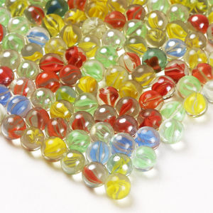 10/20pcs 25MM Petal Glass Marbles Catapult Marbles Colored Pattern Glass Beads Transparent Marble Balls Childrens Toys