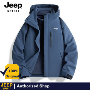 JEEP SPIRIT Mens Lightweight Jacket Outdoor Mountaineering Sunscreen Windproof Waterproof Coat Sports Travel three-in-one Jacket