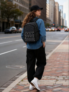 LeSportsac | Polka Dot Series Black and White Commuter Laptop Backpack