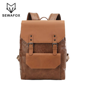 SEWAFOX | Business Casual Leather Backpack for Men
