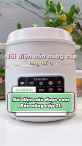 (Kèm Xửng Hấp) Nồi Điện Đa Năng Menu 10 Món Dung Tích 2L Màu Kem SAMONO SW-DG07- BH 1 năm