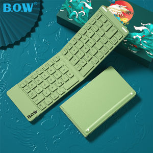 BOW HB022A Mini Folding Keyboard Bluetooth Portable Keyboards Compact Micro Interface Suitable for Tablet Phone Laptop