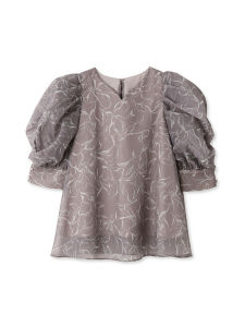 Big Sale S 23 Autumn Organza V Neck Bows Shoelace Puff Sleeves Versatile Shirt Top Swfb234022