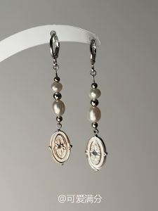 Retro Starburst Secret Pearl Stud Earrings Unique Minimalist Design round Disc Fashionable Jewelry Alloy Plated Silver Gold