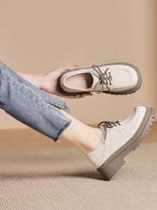 British Style Womens Thick Heel Single Shoes Spring Autumn Lolita Deep Mouth Fashionable Casual Loafers Comfortable Flats