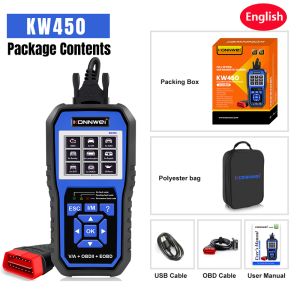 Máy Quét OBD2 KONNWEI KW450 Dụng Cụ Chẩn Đoán VAG Dành Cho Xe VW AUDI Thiết Bị Đọc Mã Lỗi ABS Túi Khí Bộ Chuyển Đổi Thiết Bị Chẩn Đoán Ô Tô