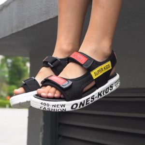 Kids Sandals 4-12 Years Old Comfortable Breathable flatshoes Velcro Fly Weave Non-Slip Casual Sandals for Boys Children