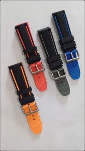 Strap Tali jam Tangan Karet Silicone Motif Garis Rubber Strap 8166