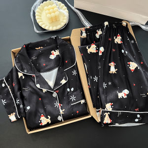MiiOW | Cat Woman Ice Silk Sleepwear Short Sleeve Thin Home Clothes Three Piece Set Cartoon Outdoor Wearable Summer Cool Breathable Polyester