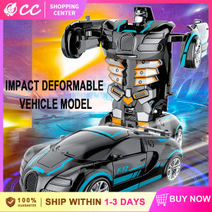 Plastic Inertial Car Toy Action Collision Transforming Vehicles Childrens 2 In One Car Deformation Toys Car Collision Transformation To Robot Model