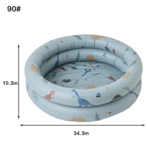 Rooxin Baby Inflatable Swimming Pool Inflatable Pool Baby Retro Blow Up Swimming Pool Family Cute Thickened Water Pool
