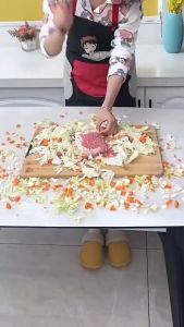 Edisi Terbaru Blender Daging Stainless Steel 2 Liter Serbaguna Sayur Buah Kacang Meat Chopper Murah Penggiling Mincer Elektrik Grinder chopper Hand Blender Press 2L Baja tahan karat Serbaguna Multifungsi