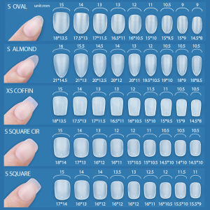 เกิดสวย KOSKOE 120ชิ้น/ถุงแกะสลักคลุมทั้งหมดด้านเล็บปลอมใสสั้นกลมเล็บปลอม (เสริมสวย) พิเศษอุปกรณ์เครื่องมือต่อเล็บปลอม