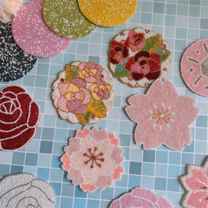 Heat Resistant Bohemian Handmade Cherry Blossom Coasters