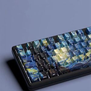 【Keycap Only】Side Engraving Shine Through Star Night Keycap 130+ Keys Cherry Profile PBT Sublimation For Cherry MX Switch Mechanical Keyboard RK61/Anne Pro 2/GK61