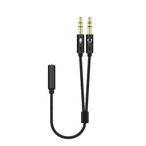 3.5mm Headphone Splitter Cable for Computer 3.5mm Female to 2 Male 3.5 Jack Mic Audio Y Splitter Microphone Adapter Aux Cable