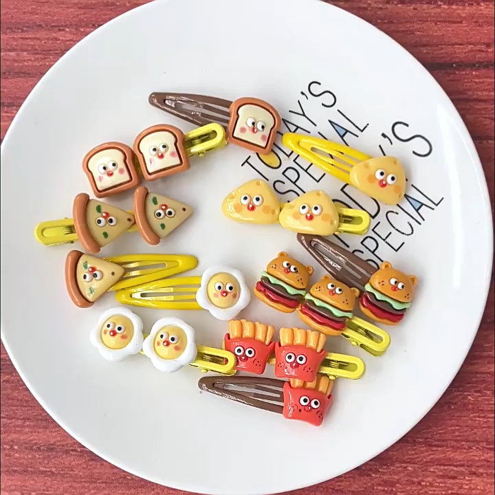 Kẹp tóc đồ ăn sáng, đồ ăn vặt siêu ngộ nghĩnh dành cho bé gái đi học ...