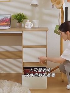 BMZAR Computer Table with Drawers Modern Home Office Writing Desk Student Study Desk Writing meja Double Layer Office desk Home Office Desk Komputer Meja