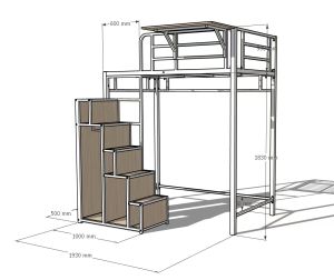 Loft bed customize singapore for helper room/bomb shelter/store room/utility