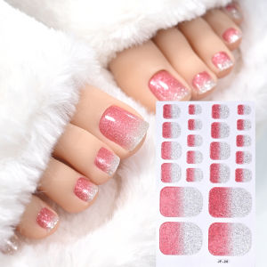 Miếng Dán Móng Chân Nhũ Gradient 22 Miếng/tấm Phủ Kín Tự Dính Trang Trí Mùa Hè Không Cần Nướng Giấy Dán Móng