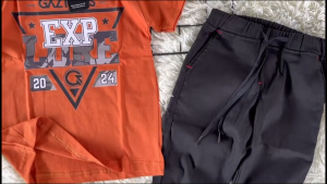 Setelan Kaos Distro & Celana Chino Panjang Anak Laki-Laki Perempuan Bahan Katun 30s Premium Bahan