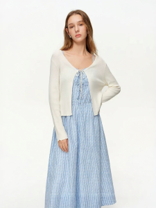DUSHU | Breathable Lace-Up Knit Cardigan