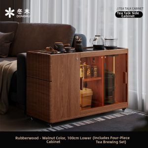DONGMU | Mobile Side Table with Integrated Water Heater Marble Finish Wooden Design
