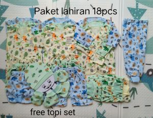 18pcs paket lahiran / free topi set / perlengkapan bayi baru lahir 9 setel