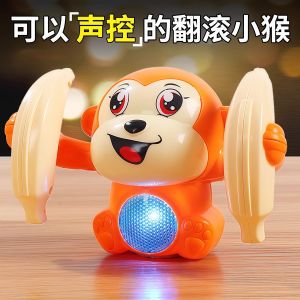 Đồ Chơi Điện Tử Sáng Tạo Hình Con Khỉ Trẻ Em Sáng Đèn Có Thể Lăn Đầu Lên Tập Luyện Đi Bộ Từ Xa Hình Con Khỉ Hoạt Hình