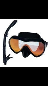 Professional swimming waterproof soft silicone glasses  plating goggles full dry breathing tube diving mask