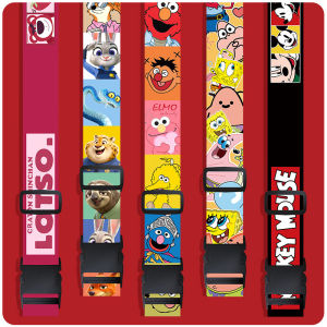 Explosive Proof Luggage Strap Cross Or Parallel Buckle Bag Fixing Rope for Travel Check-In Baggage Cartoon Design
